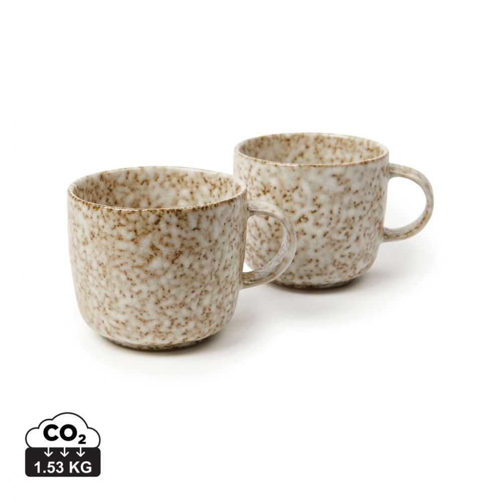 Logotrade promotional giveaway picture of: VINGA Nuvem stoneware mug, 2 pcs set