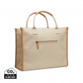 VINGA Bosler RCS recycled canvas office tote, greige