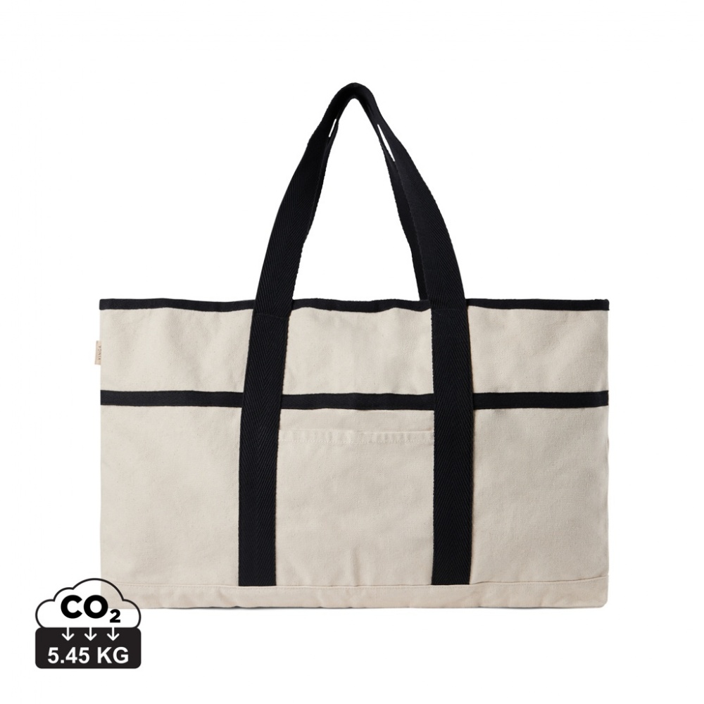 Logotrade advertising product image of: VINGA Volonne AWARE™ recycled canvas beach bag