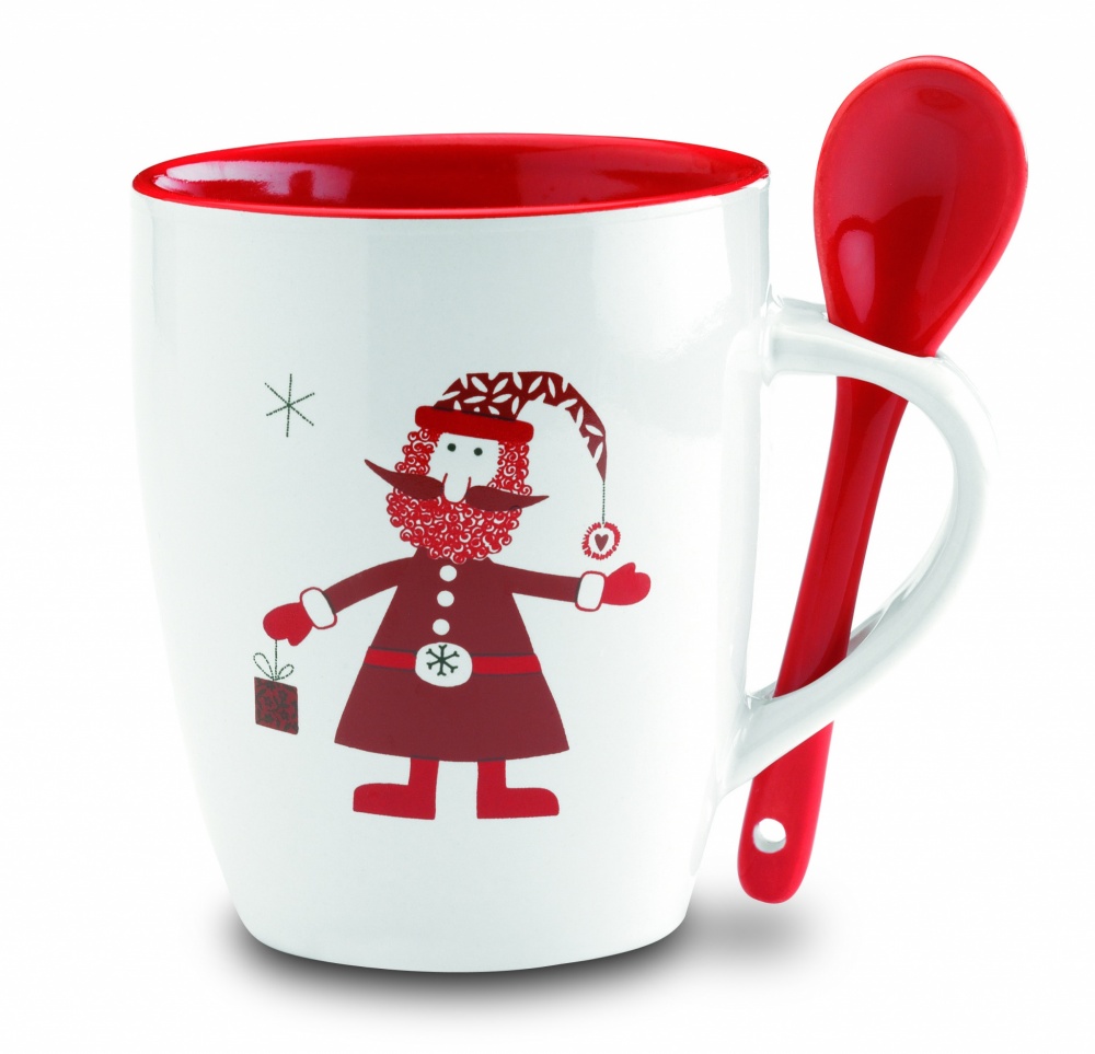 Logo trade corporate gifts picture of: Mug with spoon 250ml