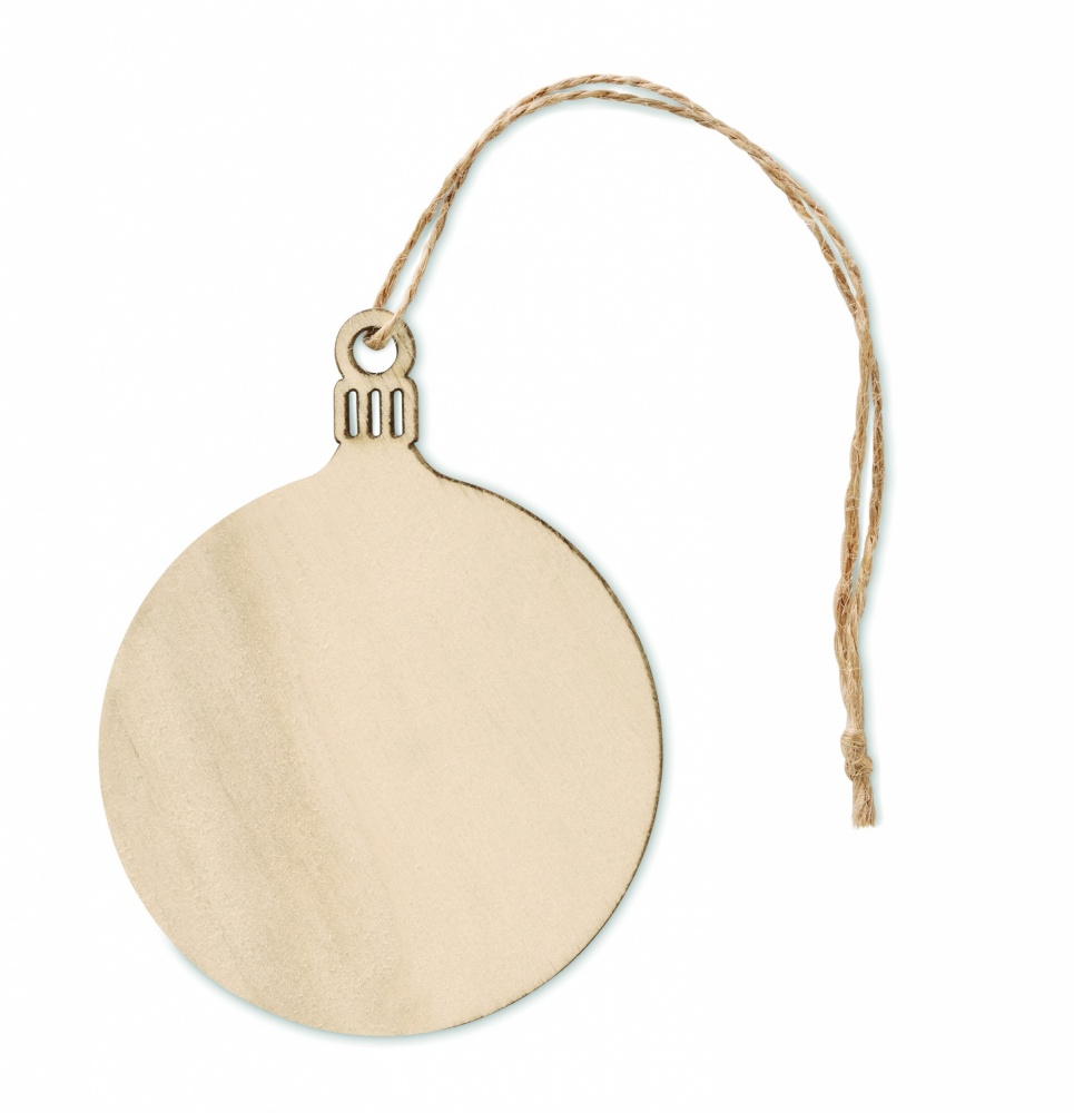 Logo trade promotional gifts image of: Wooden Tree bauble hanger