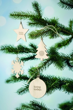 Logo trade promotional gift photo of: Wooden Tree bauble hanger