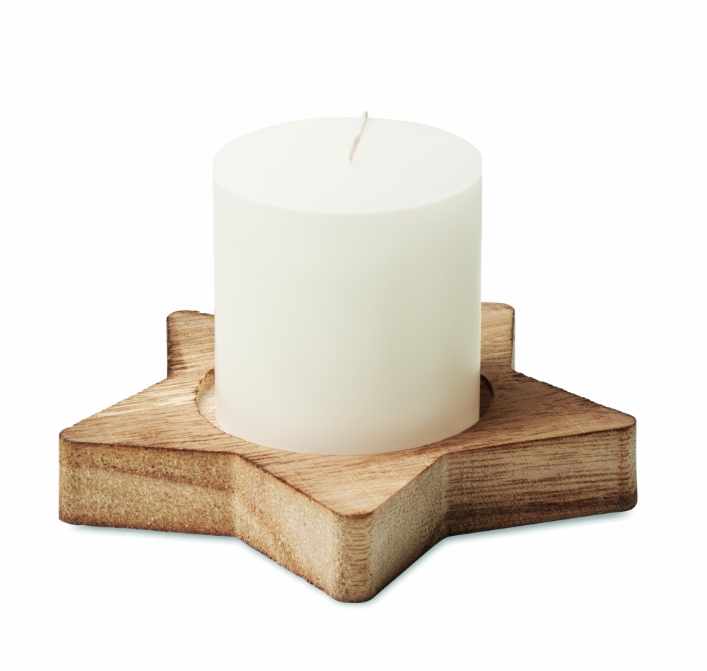 Logotrade promotional products photo of: Candle on star wooden base