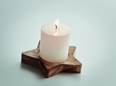 Logo trade promotional items image of: Candle on star wooden base