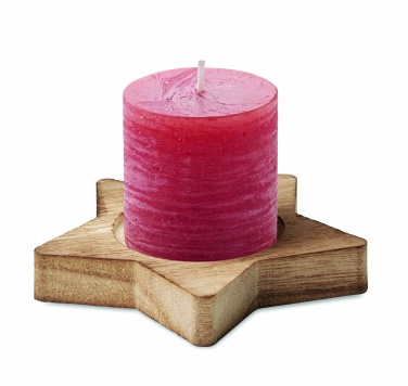 Logo trade promotional giveaways image of: Candle on star wooden base