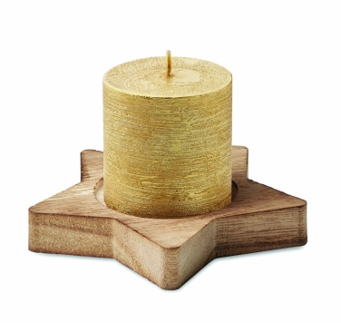 Logo trade corporate gift photo of: Candle on star wooden base