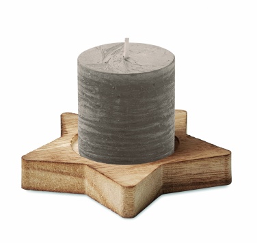 Logotrade business gift image of: Candle on star wooden base