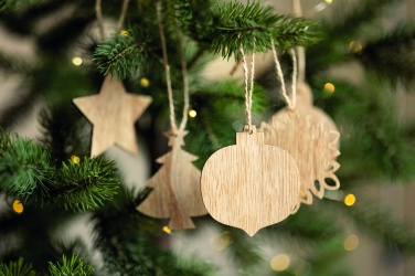 Logotrade promotional giveaway picture of: Set of wooden Xmas ornaments