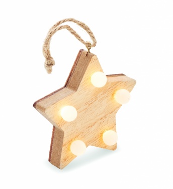 Logo trade promotional item photo of: Wooden weed star with lights