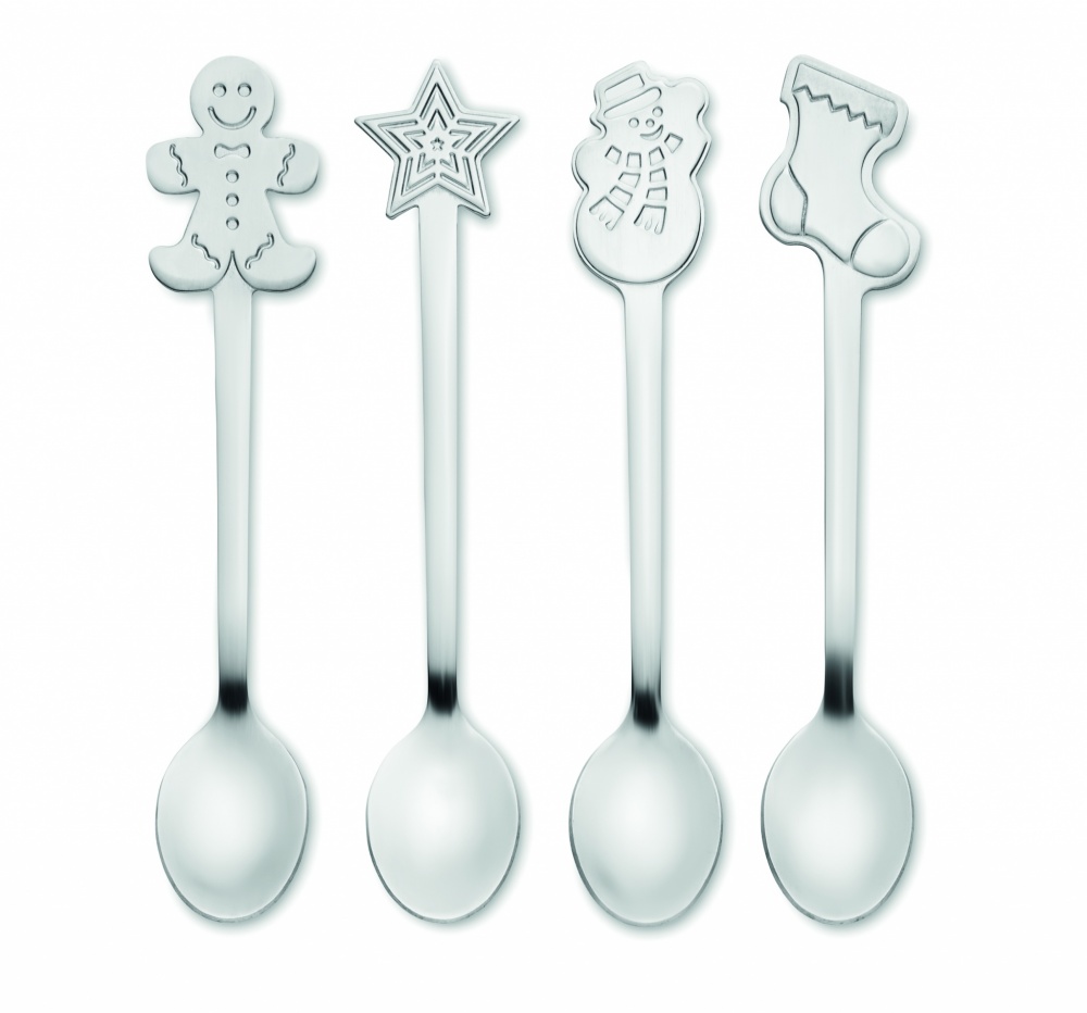 Logo trade promotional giveaways picture of: Set of 4 Christmas tea spoon