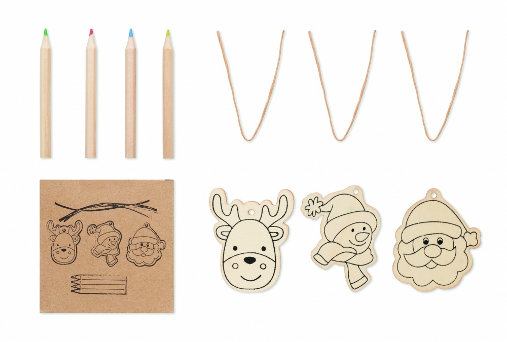 Logo trade corporate gift photo of: Drawing wooden ornaments set