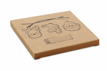 Logo trade promotional merchandise picture of: Drawing wooden ornaments set