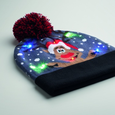 Logo trade corporate gifts picture of: Christmas knitted beanie LED