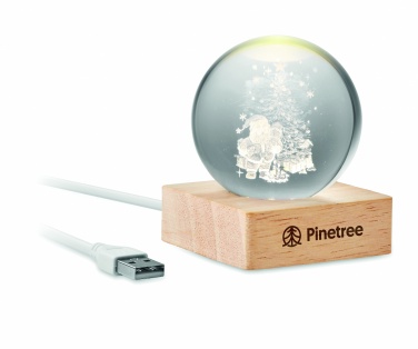 Logo trade corporate gifts image of: Christmas LED crystal ball