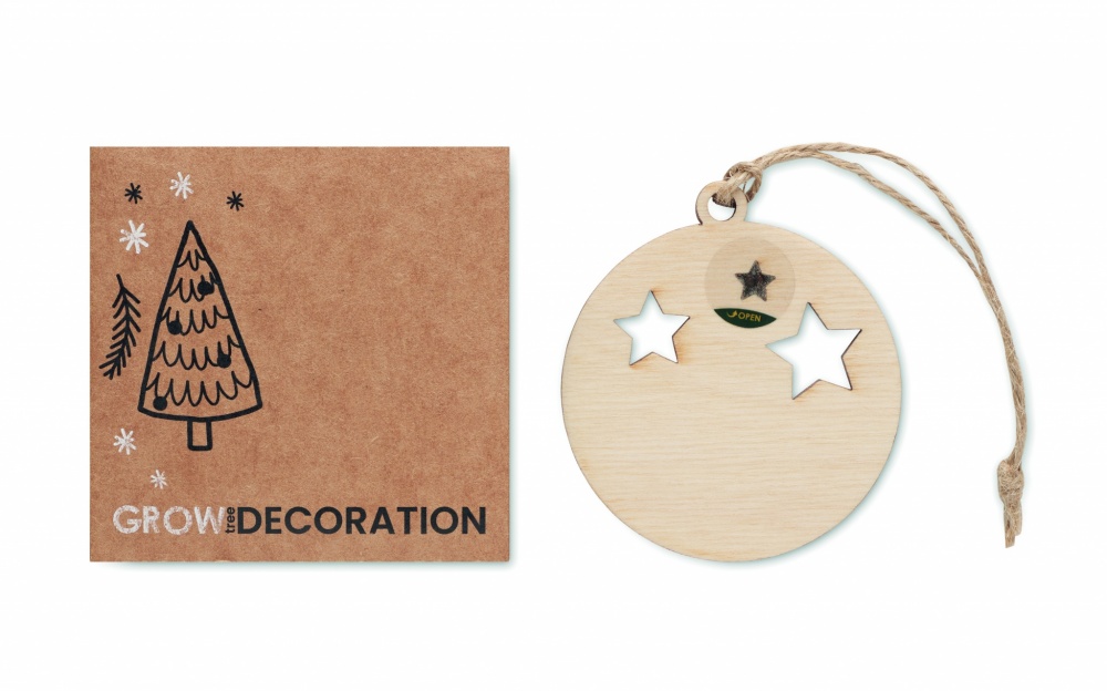 Logotrade advertising products photo of: Wooden bauble shape hanger