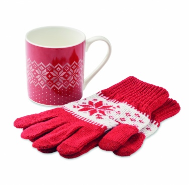 Logotrade promotional product image of: Winter gift mug and gloves set