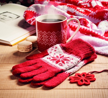 Logo trade promotional merchandise photo of: Winter gift mug and gloves set