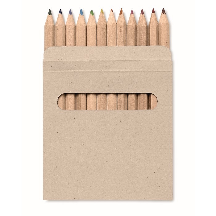 Logo trade business gifts image of: 12 coloured pencils set