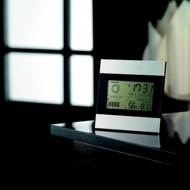 Logo trade business gift photo of: Weather station and clock