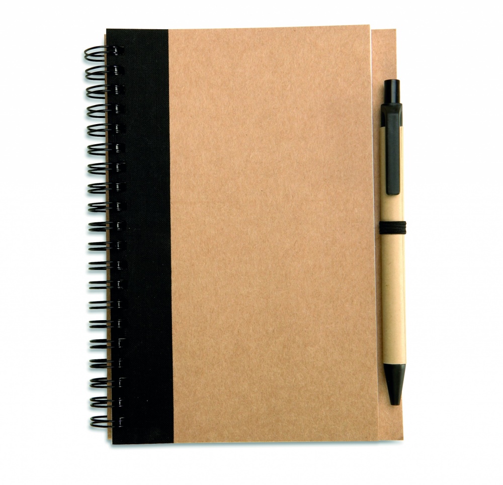 Logotrade promotional product picture of: B6 recycled notebook with pen