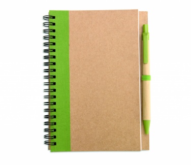 Logotrade advertising product picture of: B6 recycled notebook with pen