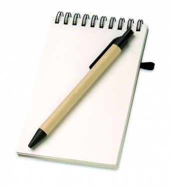 Logo trade business gift photo of: A6 recycled notepad with pen