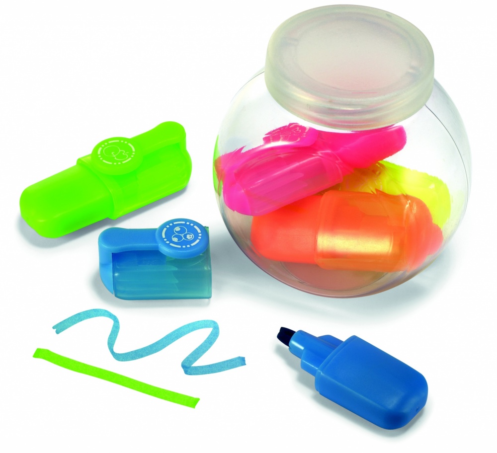 Logo trade promotional products picture of: 5 highlighters in container