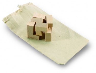 Logotrade promotional item image of: Wooden puzzle in cotton pouch