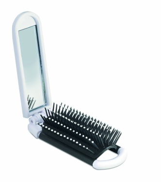 Logo trade promotional gifts image of: Foldable hairbrush with mirror