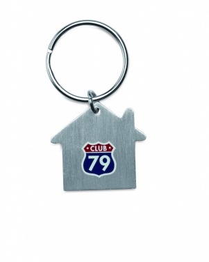 Logo trade promotional merchandise photo of: Metal key holder house Lahti