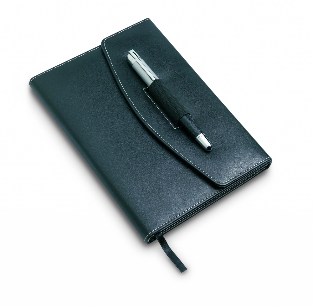 Logo trade advertising products image of: A5 notebook portfolio with pen