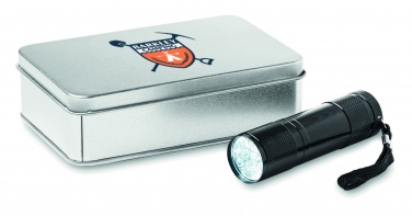 Logotrade corporate gift image of: LED torch in tin box