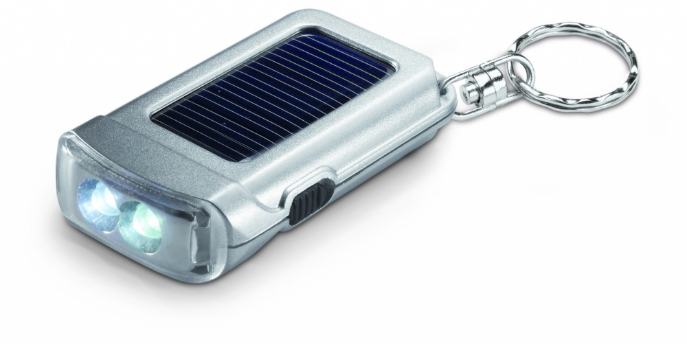 Logo trade promotional merchandise picture of: Solar powered torch key ring Vaasa