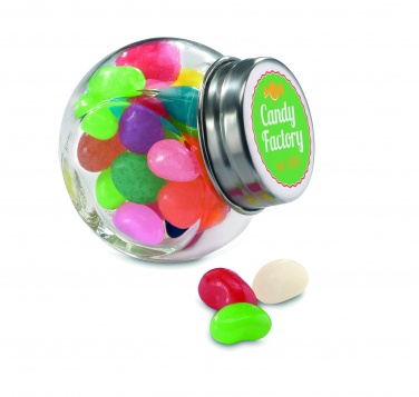 Logo trade promotional giveaways image of: Glass jar with jelly beans