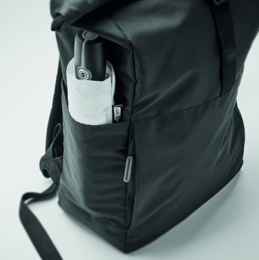 Logo trade promotional gift photo of: 300D RPET rolltop backpack