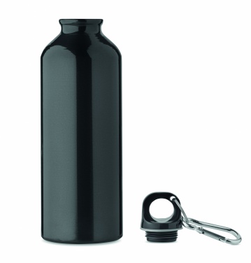 Logotrade promotional giveaway picture of: 500 ml single-walled water bottle made of recycled aluminum with a carabiner