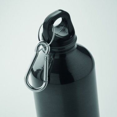 Logo trade promotional giveaways picture of: 500 ml single-walled water bottle made of recycled aluminum with a carabiner