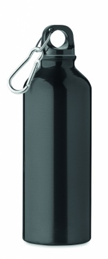 Logo trade promotional products image of: 500 ml single-walled water bottle made of recycled aluminum with a carabiner