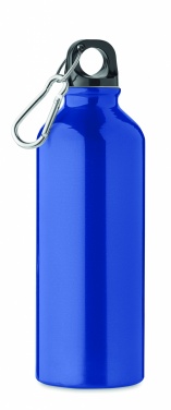 Logo trade business gift photo of: 500 ml single-walled water bottle made of recycled aluminum with a carabiner