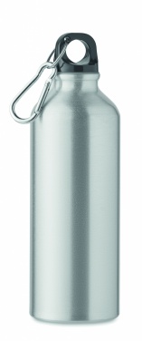 Logo trade promotional products image of: 500 ml single-walled water bottle made of recycled aluminum with a carabiner