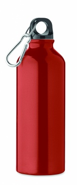 Logo trade business gifts image of: 500 ml single-walled water bottle made of recycled aluminum with a carabiner