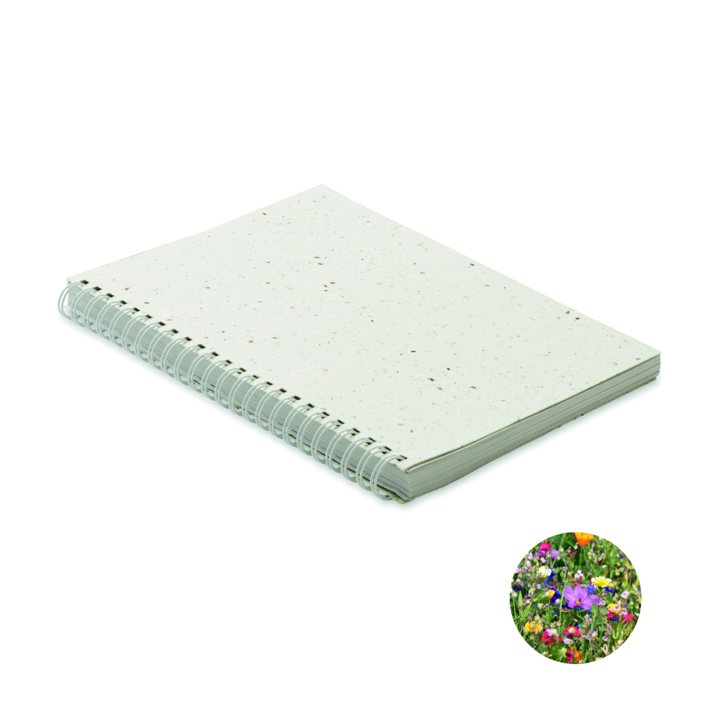 Logo trade promotional merchandise image of: A5 seed paper cover notebook