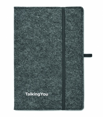 Logo trade promotional gifts image of: A5 notebook RPET felt