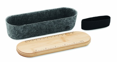 Logo trade promotional merchandise picture of: RPET felt pencil case with lid