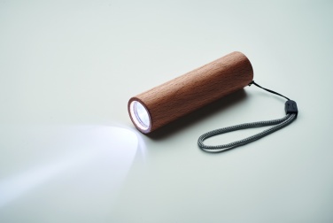 Logo trade corporate gift photo of: Beech wood rechargeable torch