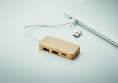 Logotrade advertising product picture of: Bamboo USB 3 ports hub