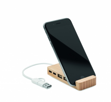 Logo trade promotional product photo of: Bamboo USB 4 ports hub