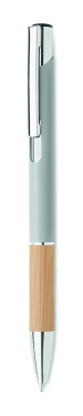 Logo trade promotional merchandise picture of: Ballpoint pen made of aluminum with a bamboo grip