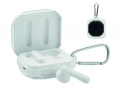 TWS earbuds with solar charger, White