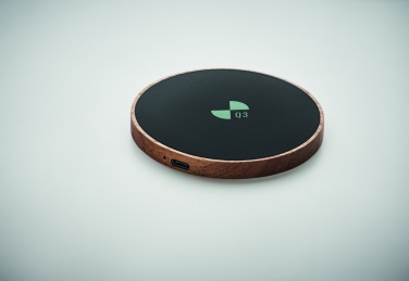 Logotrade business gift image of: Wireless charger in acacia 15W